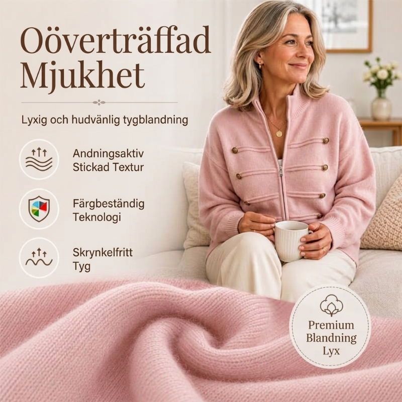 ⏳ Het erbjudande! |Bekväm stickad jacka med hög krage – värme och stil för kyligare dagar
