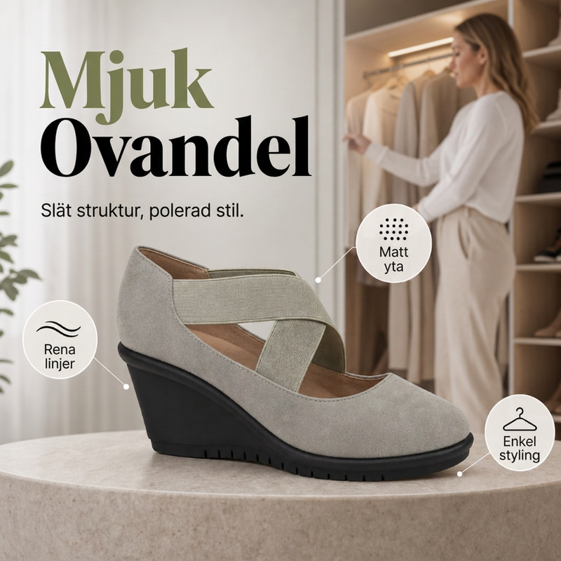 Kilskor för kvinnor – Eleganta, bekväma slip-in skor med mjuk stretch och stabilt kilstöd 👟✨