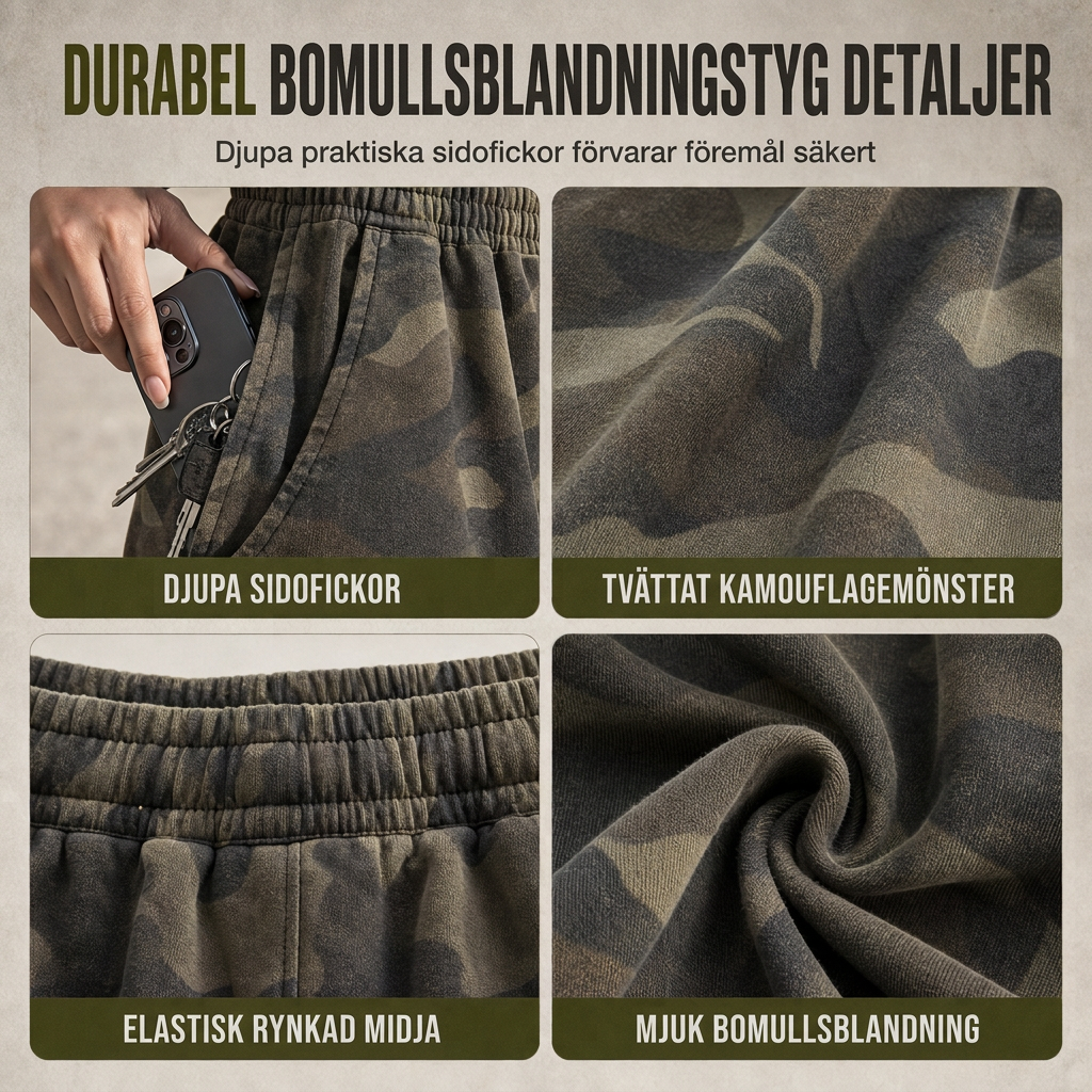 📢🎉50 % rabatt!!!🛍️✨Vida vintage-träningsbyxor för damer, tvättat tyg