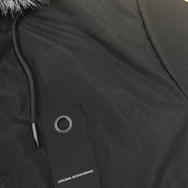 📢📢50 %  RABATT !! ⏰Vindskyddad, värmande parkasjacka med huva för män, medellång längd