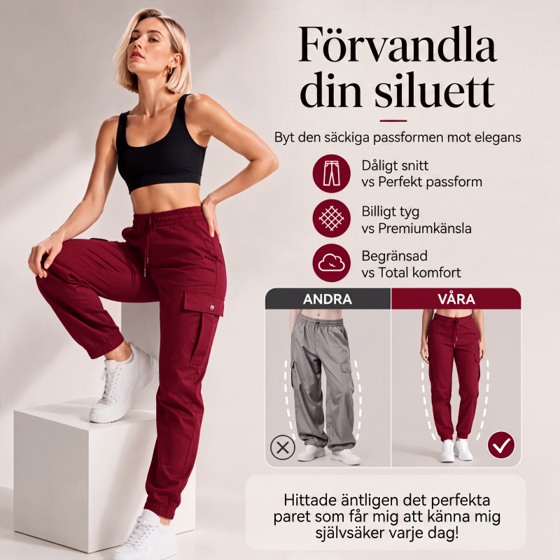 ⏰Sista dagen på rean – 50 % rabatt💃 Cargo-byxor för dam med dragsko i midjan – avslappnad funktionsstil med bekväm passform för vardagsbruk 👖