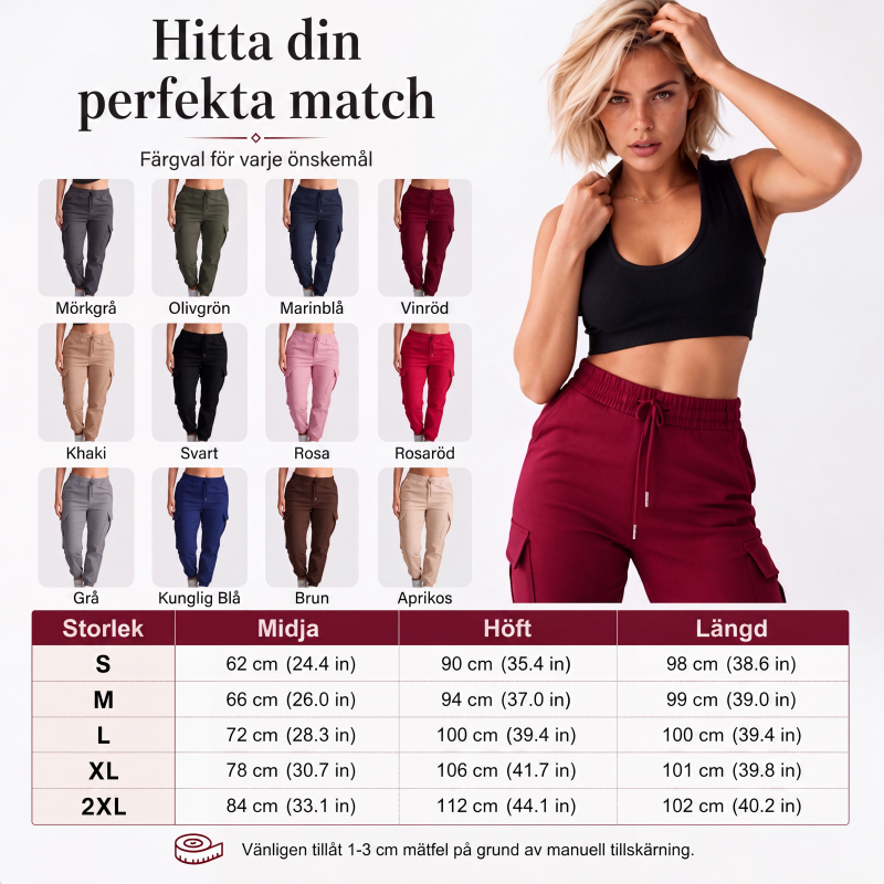 ⏰Sista dagen på rean – 50 % rabatt💃 Cargo-byxor för dam med dragsko i midjan – avslappnad funktionsstil med bekväm passform för vardagsbruk 👖