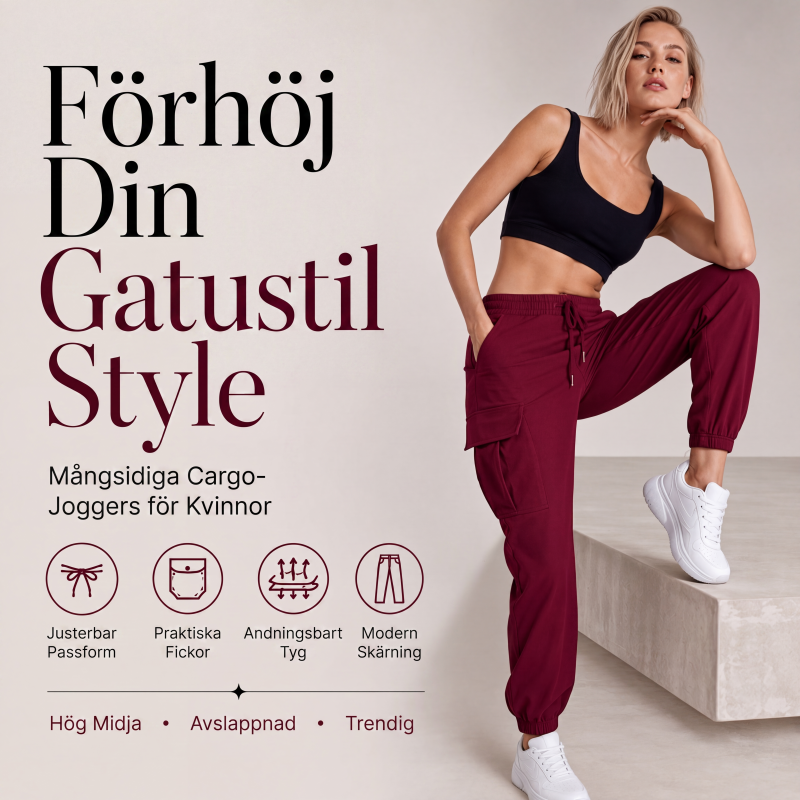 ⏰Sista dagen på rean – 50 % rabatt💃 Cargo-byxor för dam med dragsko i midjan – avslappnad funktionsstil med bekväm passform för vardagsbruk 👖