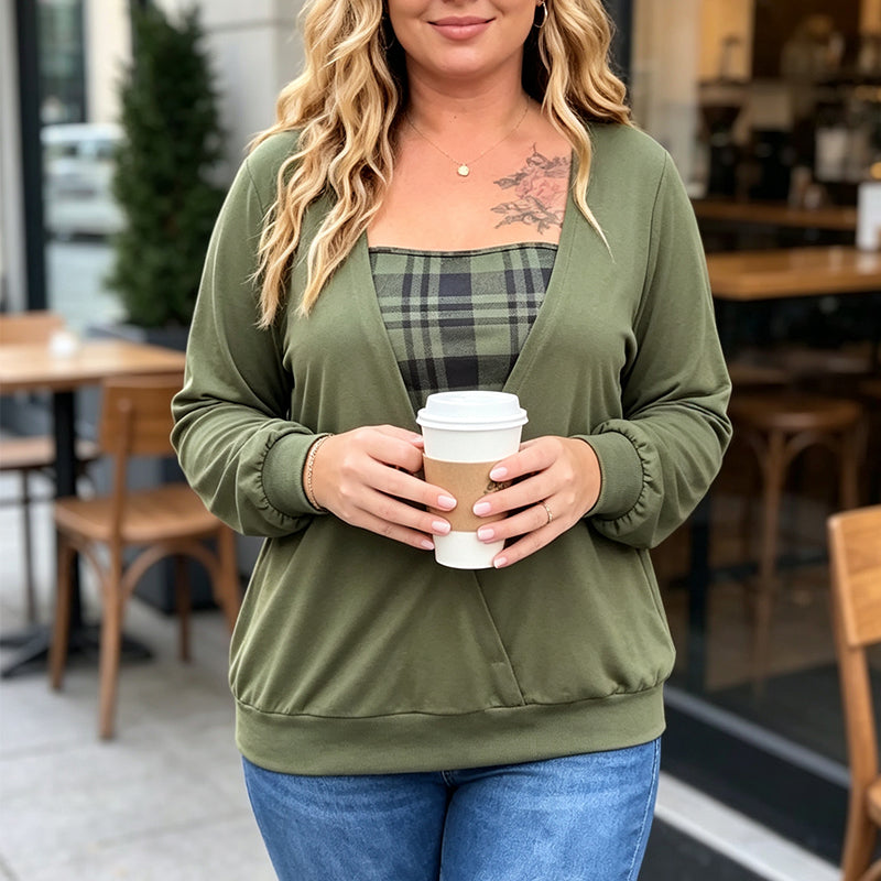 ✨ Nyhet – Rutig stickad damskjorta 👚 Lager-på-lager-look, mjuk stickning och stilfull, avslappnad stil 🌸