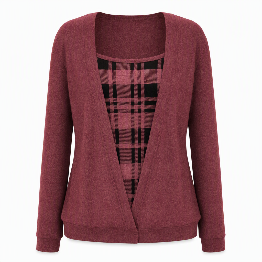 ✨ Nyhet – Rutig stickad damskjorta 👚 Lager-på-lager-look, mjuk stickning och stilfull, avslappnad stil 🌸