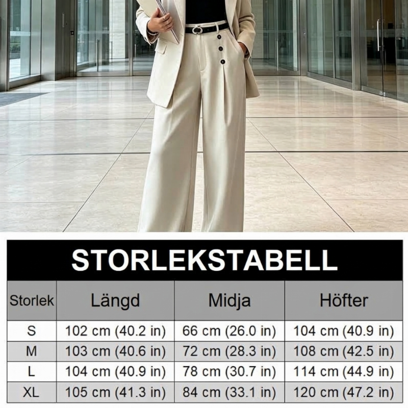 Kvinnors eleganta vida byxor med dubbelknäppning
