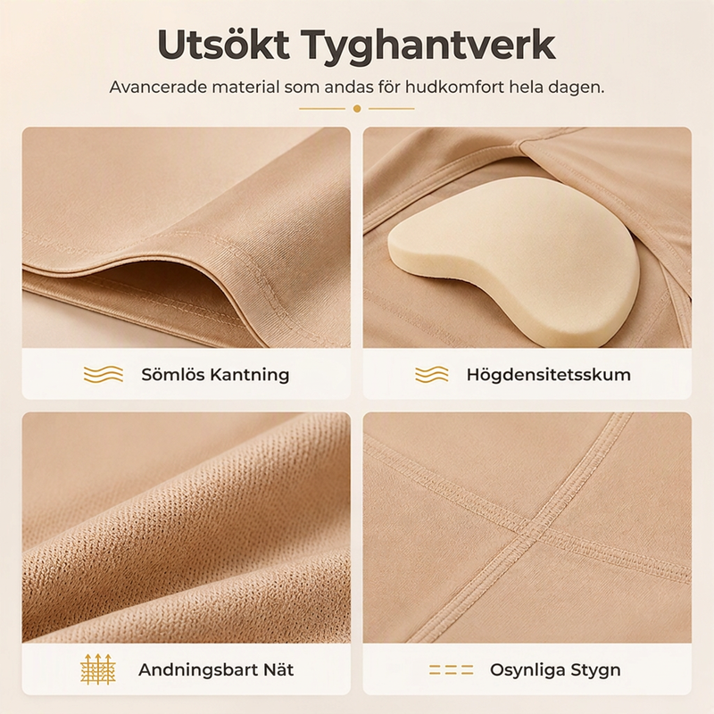 Kvinnors högmidjade vadderade shapewear-shorts med magkontroll