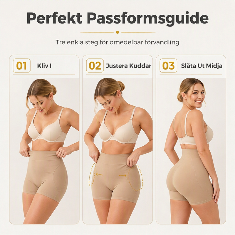 Kvinnors högmidjade vadderade shapewear-shorts med magkontroll