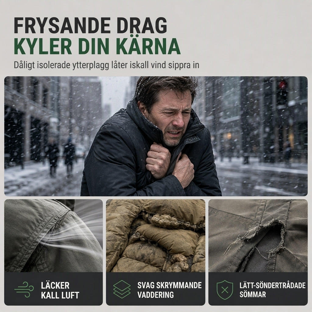 🔥Populär produkt! ✨Herrfritidsklädsel – halvlang, vadderad vinterrock med extra tjockt foder, varm ytterklädsel i stor storlek