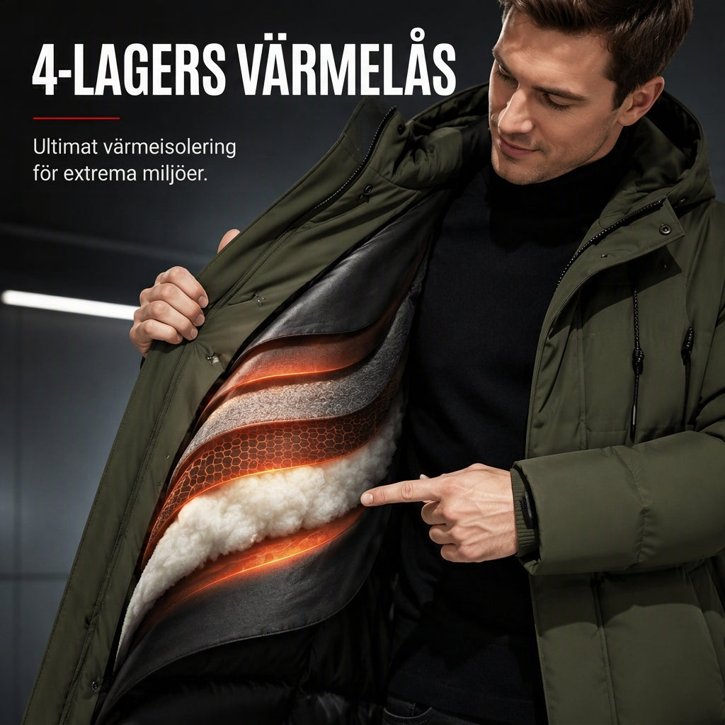 🔥Populär produkt! ✨Herrfritidsklädsel – halvlang, vadderad vinterrock med extra tjockt foder, varm ytterklädsel i stor storlek