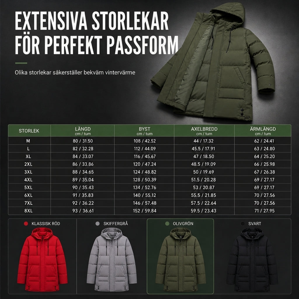 🔥Populär produkt! ✨Herrfritidsklädsel – halvlang, vadderad vinterrock med extra tjockt foder, varm ytterklädsel i stor storlek