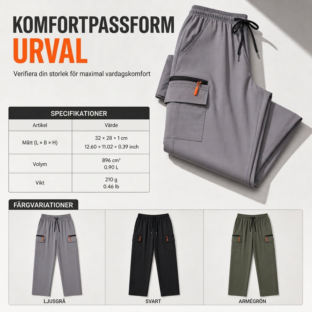 Damets lediga cargo-sweatbyxor, lös passform, snabbtorkande och andningsbara långbyxor med fickor