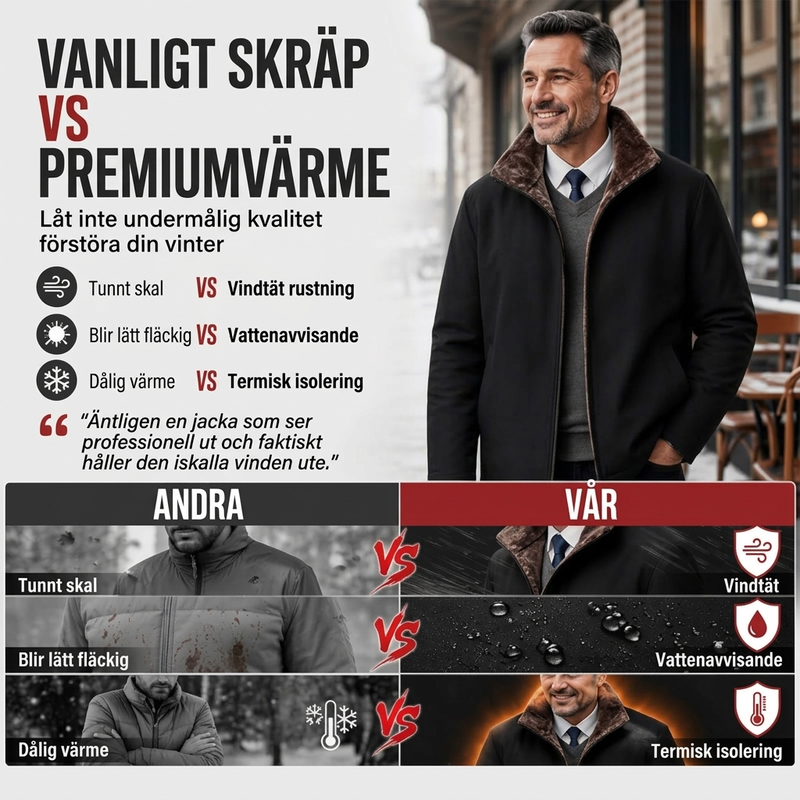 Spara 50% – Varm vardagsjacka för män, vinter