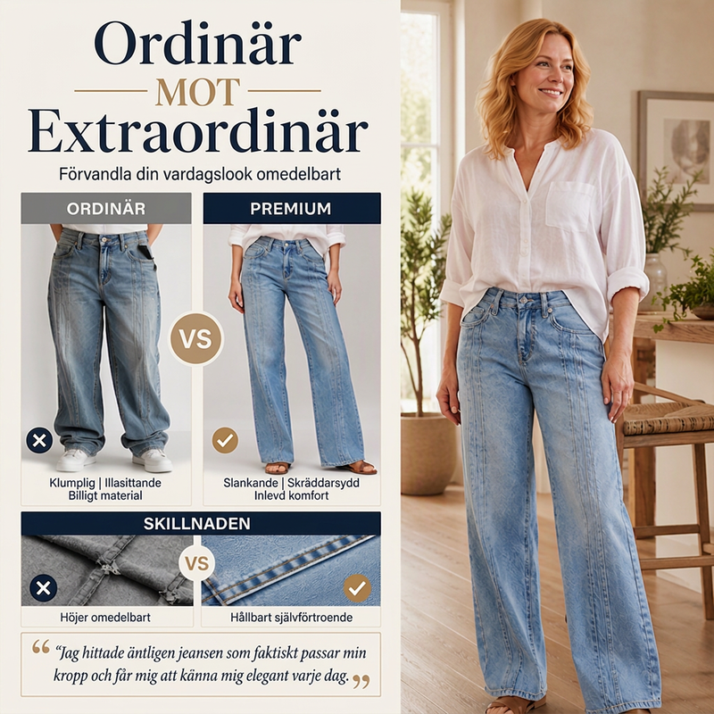 👖Vida jeans med söm fram för kvinnor