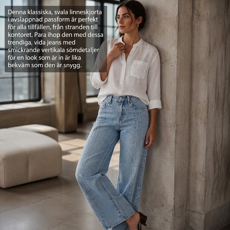 👖Vida jeans med söm fram för kvinnor
