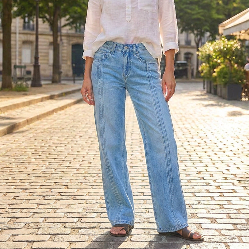 👖Vida jeans med söm fram för kvinnor