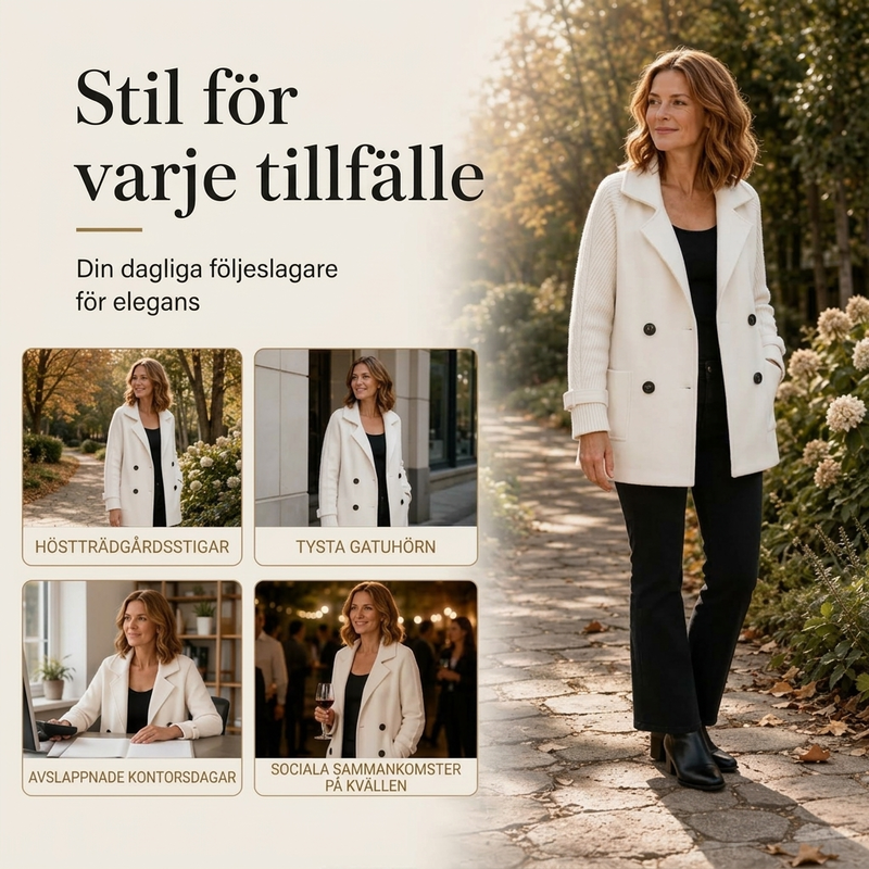 Kvinnors lediga dubbelknäppt kavaj med krage