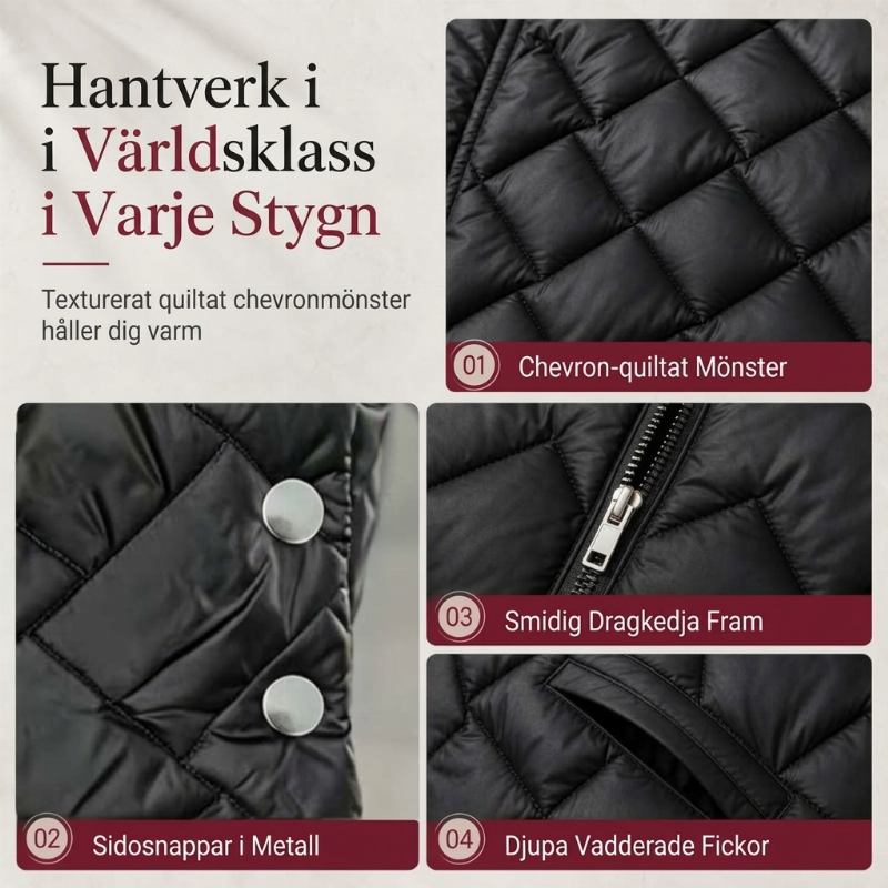 📢🎉50 % rabatt!!!🛍️✨Vadderad ärmlös huvtröja för damer, medellång, fritidsstil
