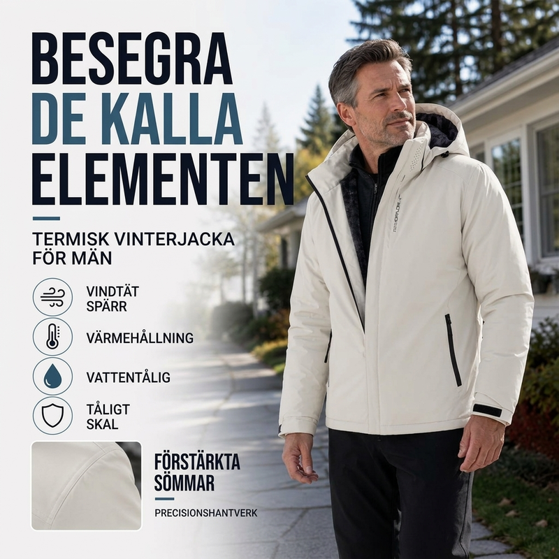🌧️ Sista chansen ✨ Herrjacka med plyschfoder och huva – Vattentät, varm och bekväm