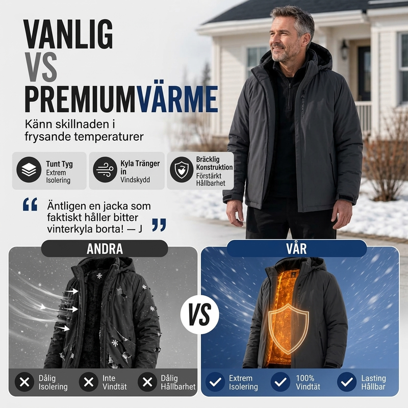 🌧️ Sista chansen ✨ Herrjacka med plyschfoder och huva – Vattentät, varm och bekväm