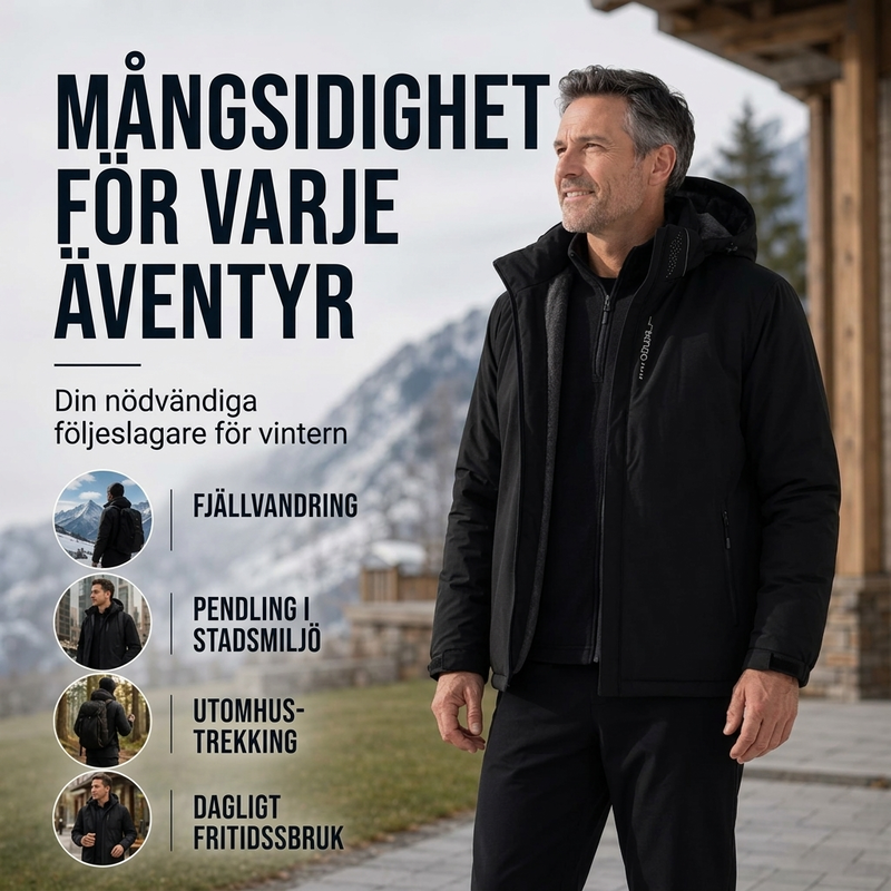 🌧️ Sista chansen ✨ Herrjacka med plyschfoder och huva – Vattentät, varm och bekväm