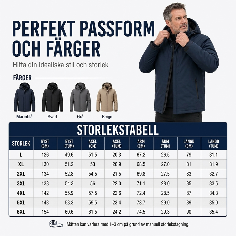 🌧️ Sista chansen ✨ Herrjacka med plyschfoder och huva – Vattentät, varm och bekväm