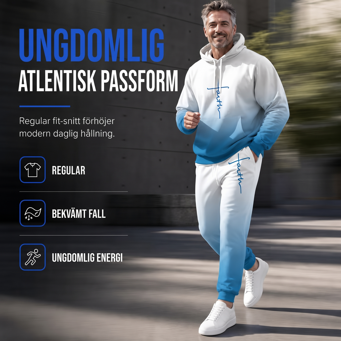 📢🎉50 % rabatt!!!🛍️✨Set med 3D-digitaltryckt långärmad huvtröja och byxor för herrar, avslappnad träningsdräkt för våren och hösten