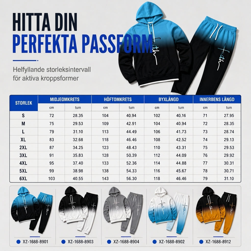 📢🎉50 % rabatt!!!🛍️✨Set med 3D-digitaltryckt långärmad huvtröja och byxor för herrar, avslappnad träningsdräkt för våren och hösten
