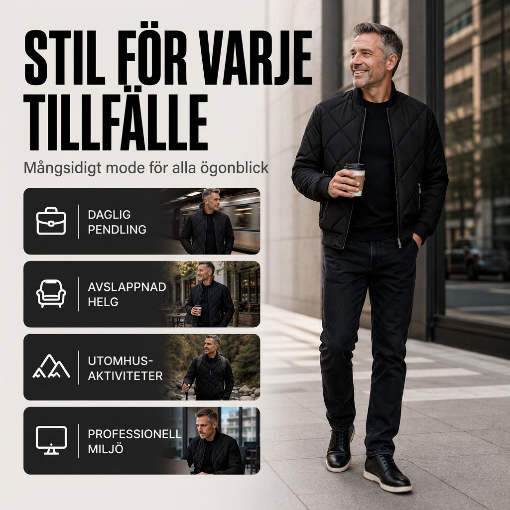 Vadderad bomberjacka för män, varm för vinterbruk