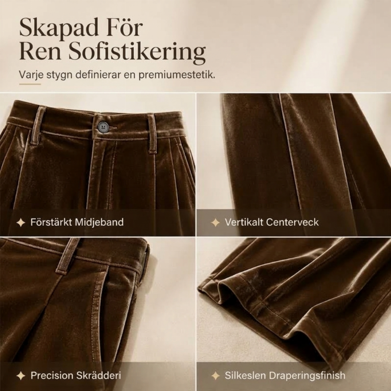 ✨ Effortless Polish | Dammbyxor med hög midja, draperad passform och vida ben samt sidfickor