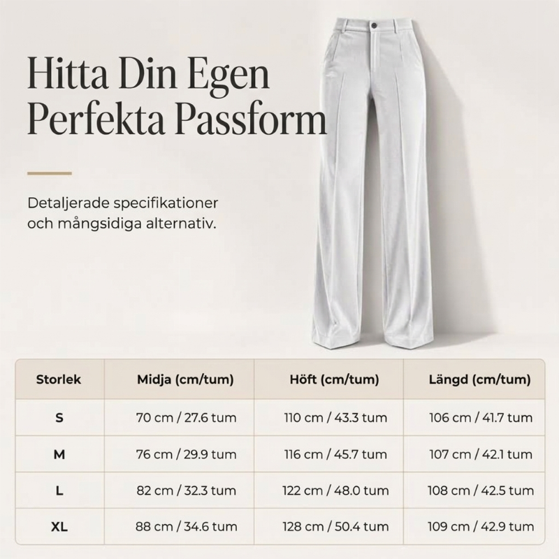 ✨ Effortless Polish | Dammbyxor med hög midja, draperad passform och vida ben samt sidfickor