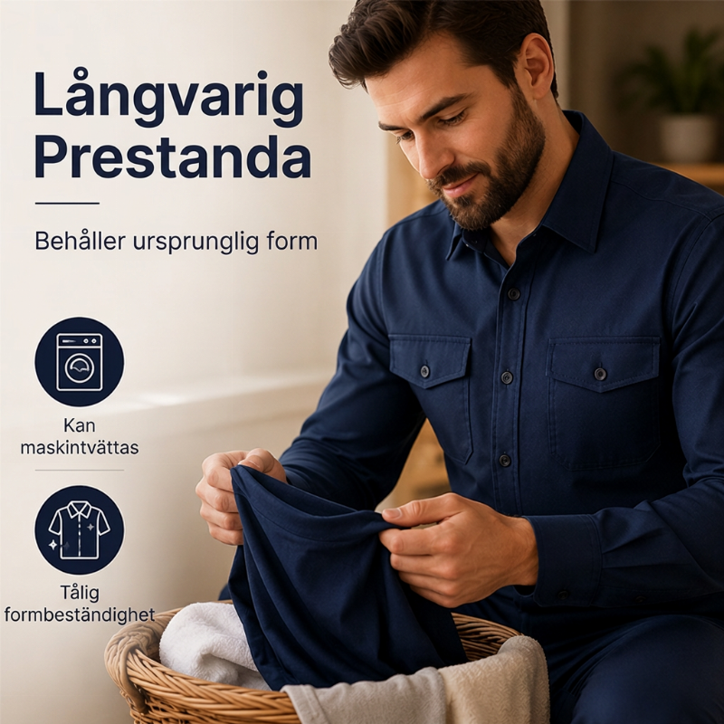 💎 Exklusivt erbjudande 👔 2-delat set för herrar med skjorta och byxor – bekvämt blandtyg, modernt utseende och lätt att kombinera