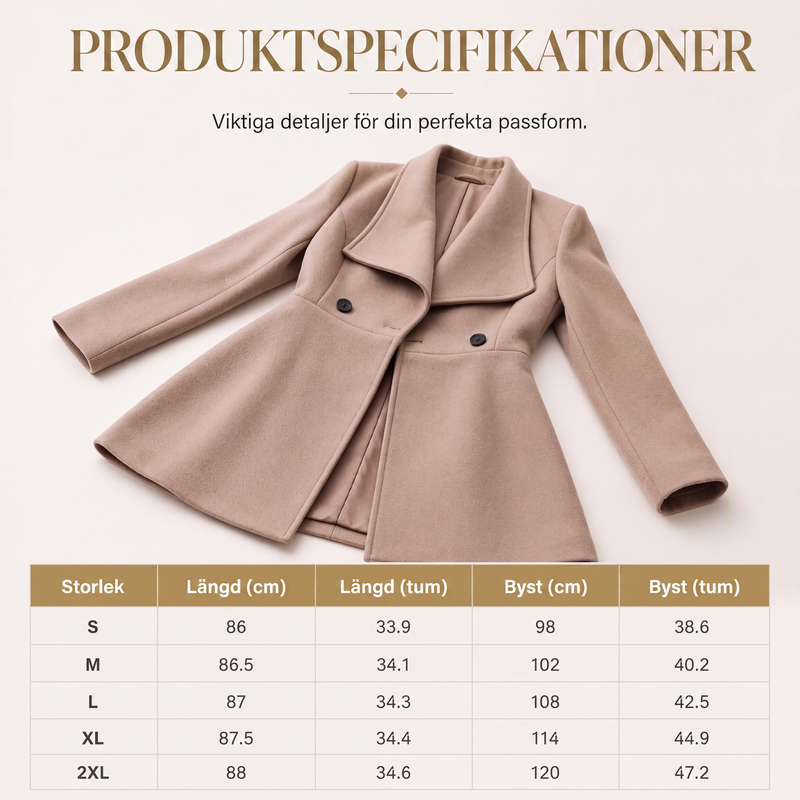 🍂Höstens exklusiva erbjudande|Elegant Mellanlång Kappa för Dam – Skräddad Siluett & Tidlös Stil