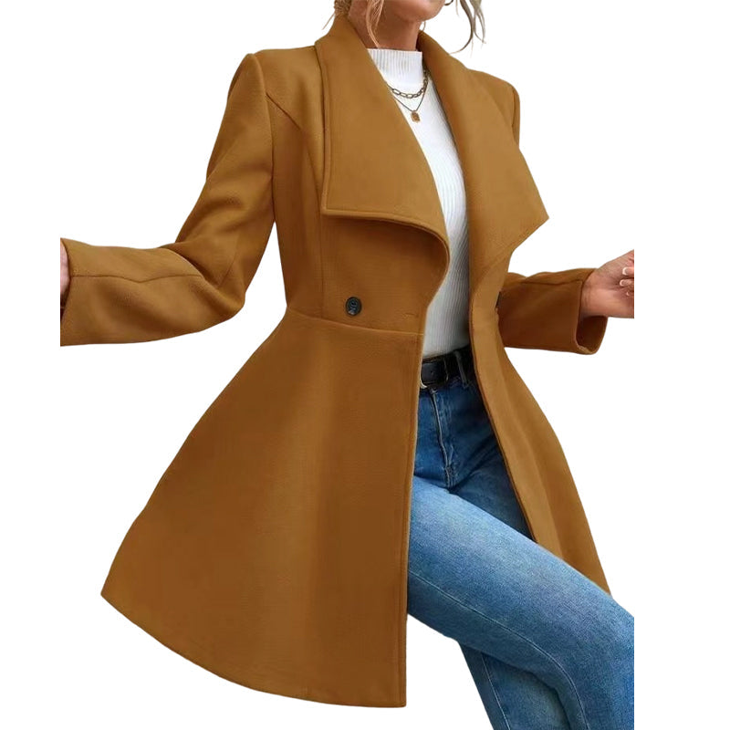 🍂Höstens exklusiva erbjudande|Elegant Mellanlång Kappa för Dam – Skräddad Siluett & Tidlös Stil