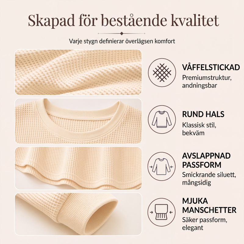 Vaddad stickad luvtröja för kvinnor med lös passform