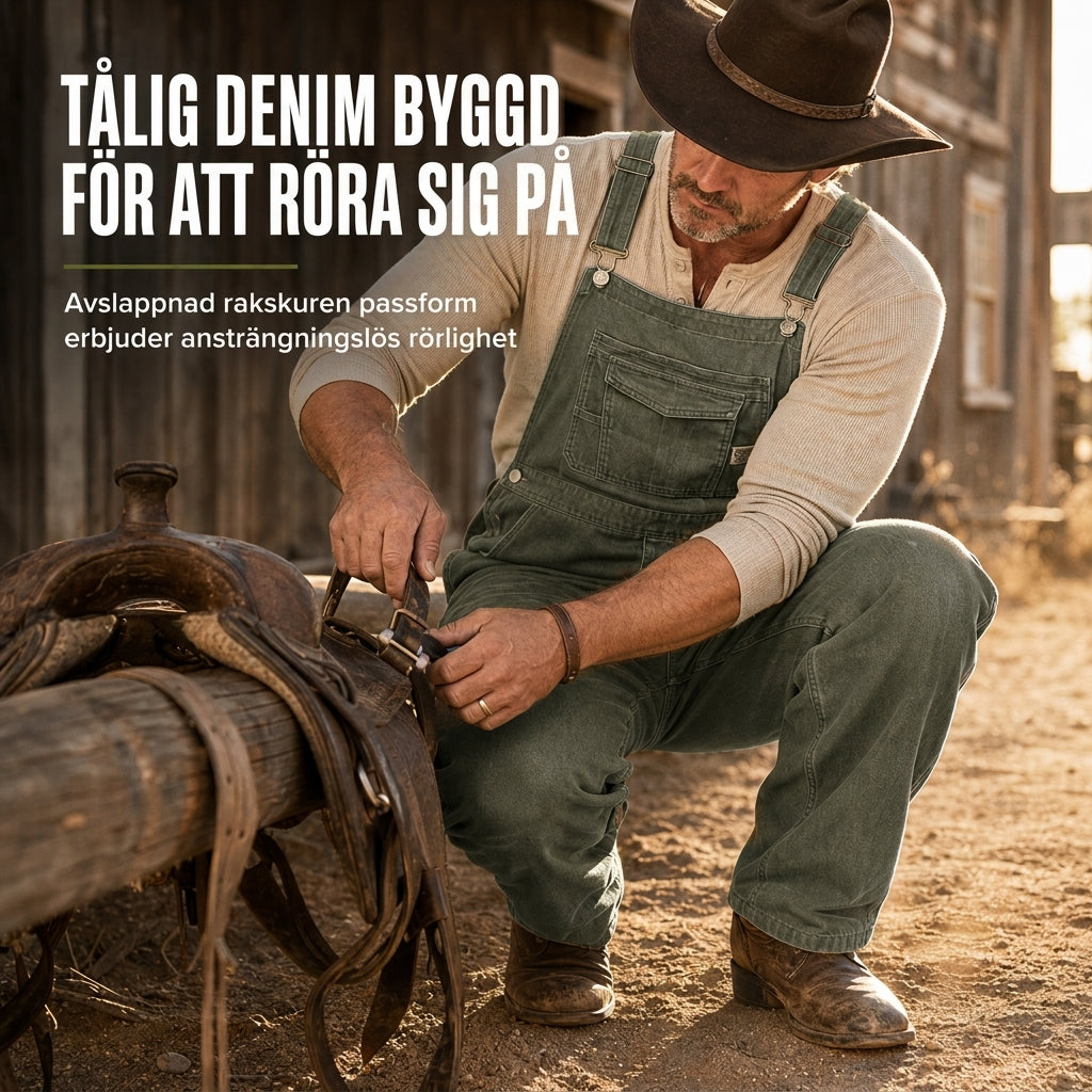 📢🎉50 % rabatt!!!🛍️✨Tjocka bomullsoveraller för herrar, avslappnad passform, raka ben, praktiska hängselbyxor med flera fickor