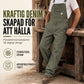 📢🎉50 % rabatt!!!🛍️✨Tjocka bomullsoveraller för herrar, avslappnad passform, raka ben, praktiska hängselbyxor med flera fickor