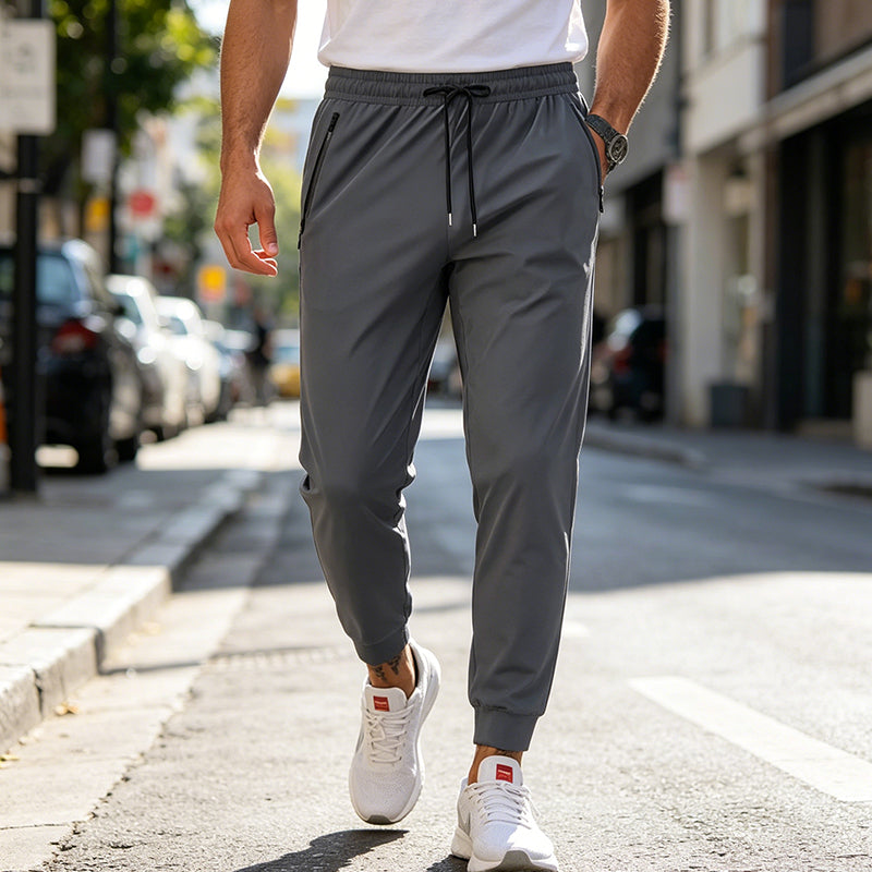🏃 50% RABATT NU! 💨 Herr Snabbtorkande Sportbyxor – Andningsbara, 4-vägss Stretch & Dragkedjefickor ✨