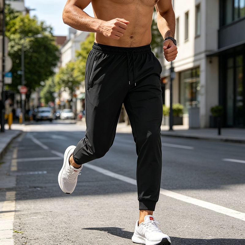🏃 50% RABATT NU! 💨 Herr Snabbtorkande Sportbyxor – Andningsbara, 4-vägss Stretch & Dragkedjefickor ✨