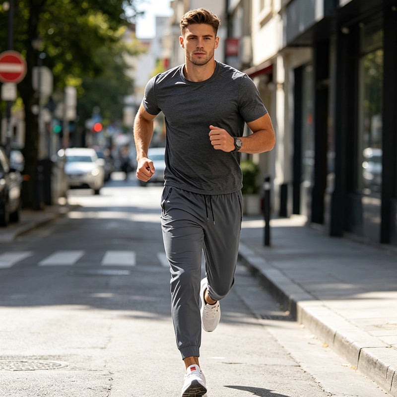 🏃 50% RABATT NU! 💨 Herr Snabbtorkande Sportbyxor – Andningsbara, 4-vägss Stretch & Dragkedjefickor ✨