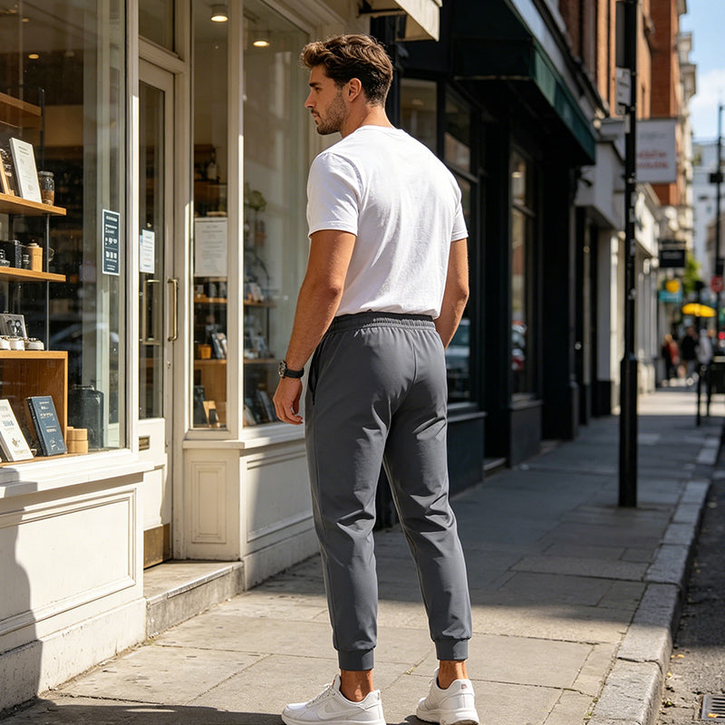 🏃 50% RABATT NU! 💨 Herr Snabbtorkande Sportbyxor – Andningsbara, 4-vägss Stretch & Dragkedjefickor ✨