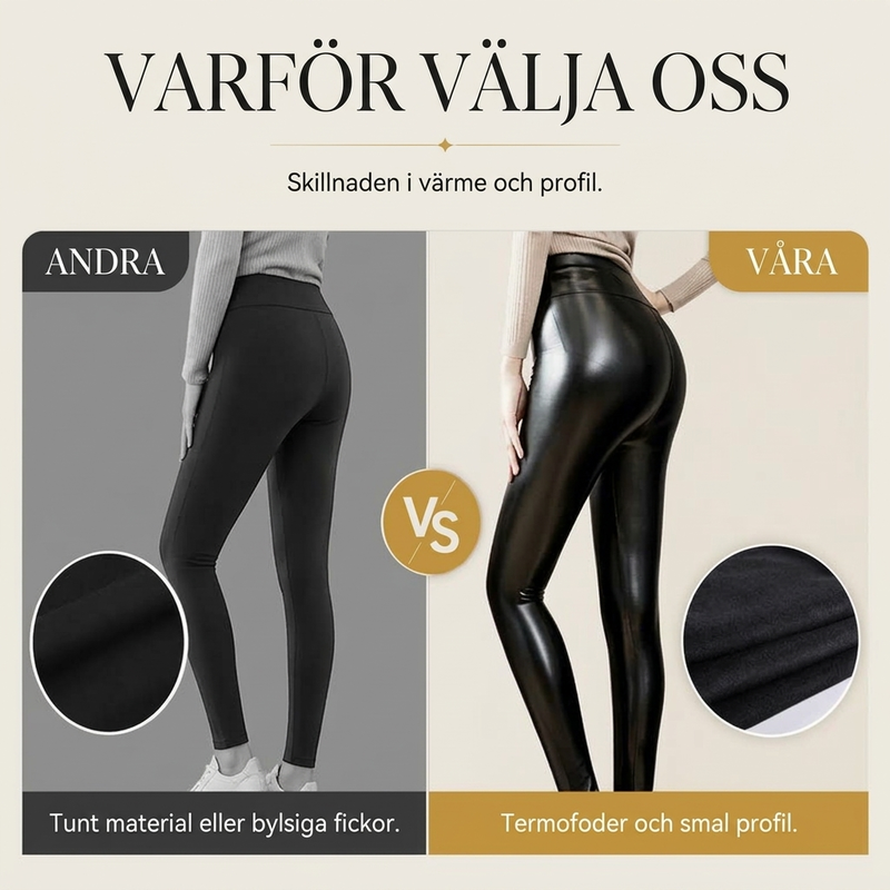 Leggings i PU-läder med hög midja för damer