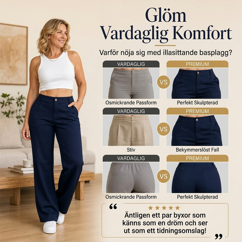✨ En tidlös favorit 👖 Dambyxor med hög midja och raka ben – eleganta, bekväma och mångsidiga