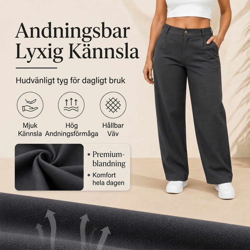 ✨ En tidlös favorit 👖 Dambyxor med hög midja och raka ben – eleganta, bekväma och mångsidiga