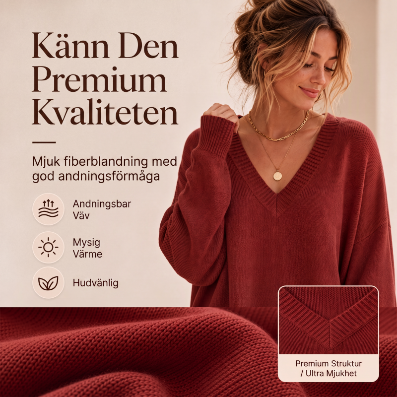 Kvinnlig medellång stickad tröja