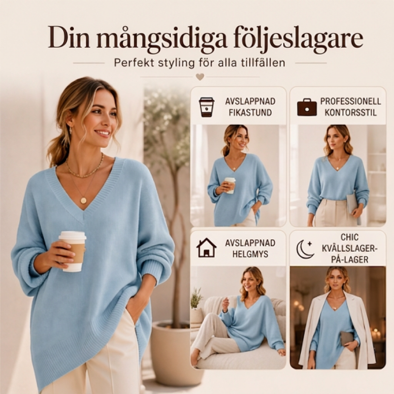 Kvinnlig medellång stickad tröja