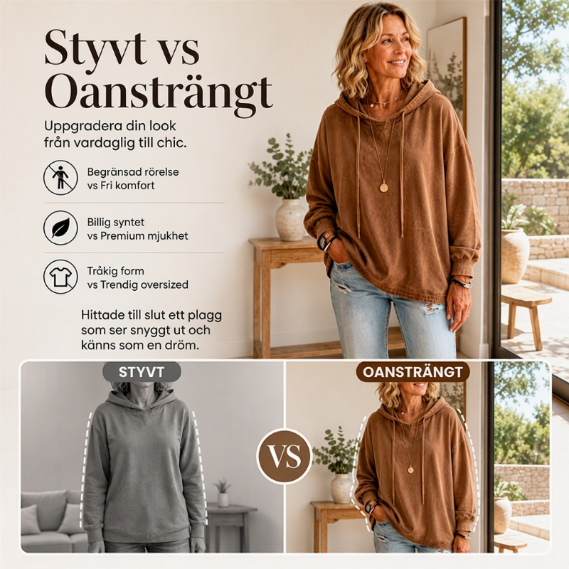 📢🎉50 % rabatt!!!🛍️✨Avslappnad jeanshoodie för damer