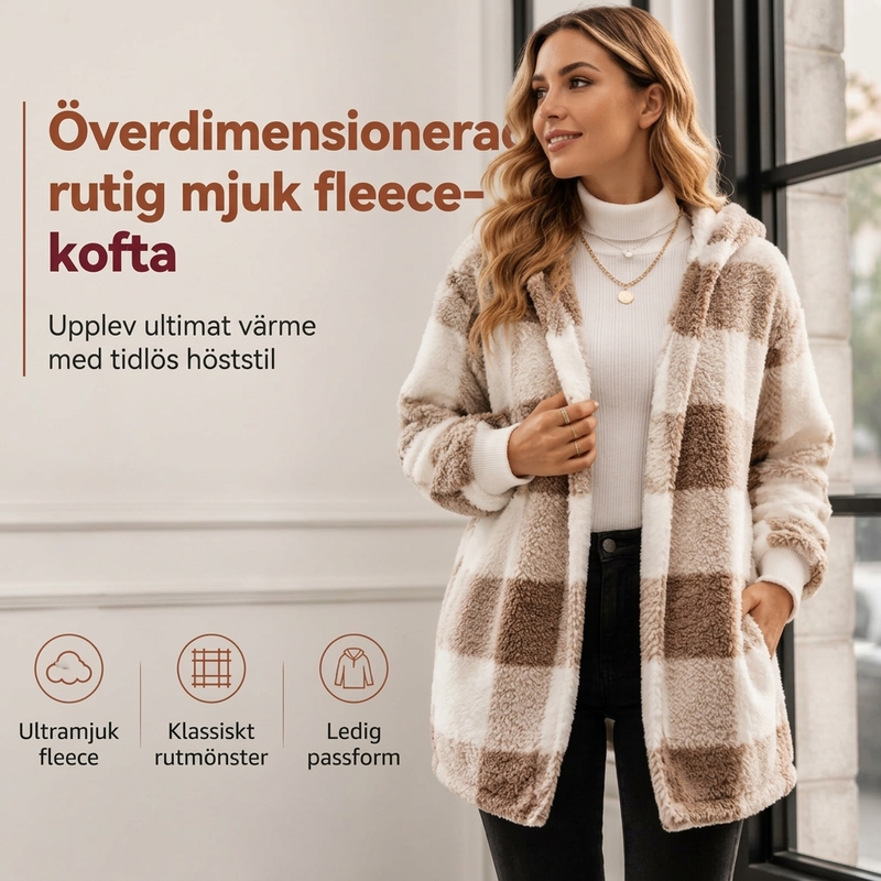 Damernas löskopplade rutiga färgblockade huvkofta