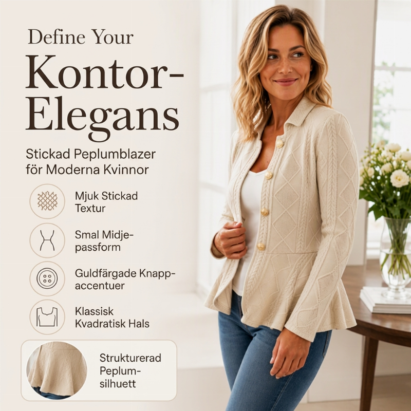 🔥 Dagens specialerbjudande – Elegant rynkad peplum-kavaj för damer ✨ feminin silhuett, peplum-snitt, elegant