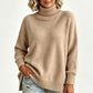 Lös stickad turtleneck-tröja för kvinnor